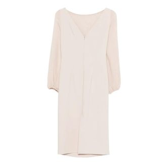 D.exterior Midi Dresses, female, Beige, Size: XL Draped Long-Sleeve Mini Dress