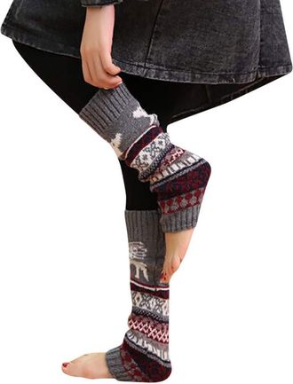 Generic Knitted Winter Leg Warmers Long High Crochet Knit Christmas Thermal Socks WomenS Xmas Gifts Kids Stocking For Girls Fluffy Women