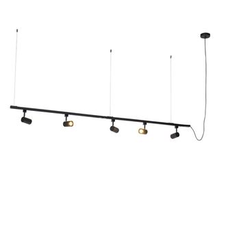 QAZQA Sistema de rieles monof&aacute;sico con 5 puntos negro