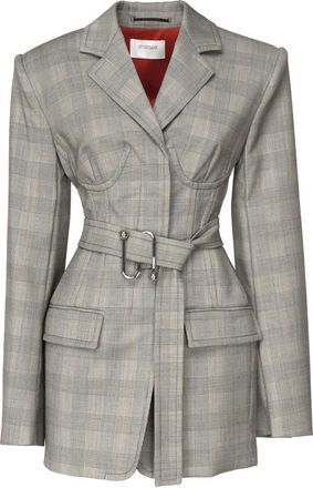 Sportmax Chaqueta de lana gris Pr&iacute;ncipe de Gales - Jackets - Mujer - Gris - M