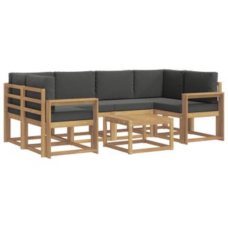 vidaXL Conjunto De Sof&aacute;s De Exterior 7 Pcs Blanco Y Antracita Vidaxl