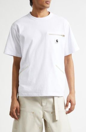 sacai Carhartt WIP Cotton Jersey T-Shirt in White at Nordstrom, Size 2