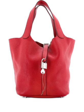 Herm&egrave;s Picotin Lock Bag Clemence MM bucket bag - Rosso