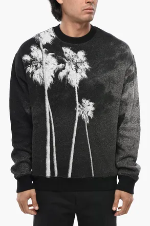 Palm Angels Maglia Girocollo CULTURE in Cotone Effetto Sfumato Palm Angels