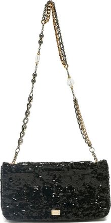 Dolce & Gabbana Borsa a spalla Miss Charles con paillettes - Nero