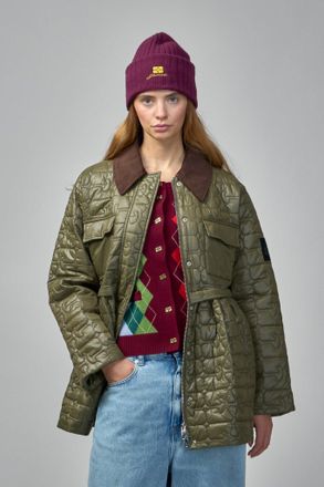 Ganni Shiny Quilt Midi Jacket