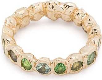 Fie Isolde 14K Yellow Gold Alpha Sapphire And Tsavorite Ring - Womens - 14kt Yellow Gold/Tsavorite/Green Sapphire