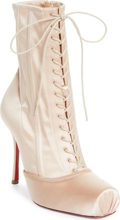 Christian Louboutin Cassia Pavlova Lace-Up Bootie in Blush at Nordstrom, Size 10.5Us