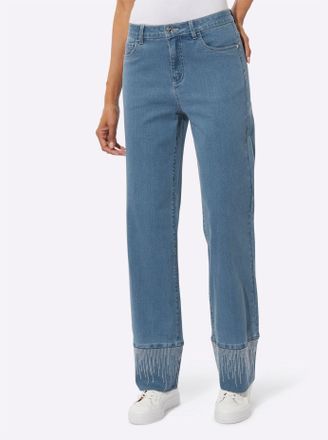 Cr&eacute;ation L 5-Pocket-Jeans CREATION L, Damen, Gr. 36, Normalgr&ouml;ssen, blau, bleached, 56% Baumwolle, 19% Polyester, 14% Lyocell, 10% Viskose, 1% Elasthan, unifarbe