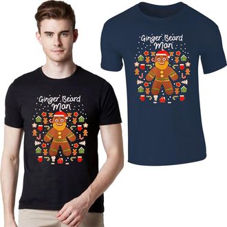 Generic Ginger Beard Man Christmas T-Shirt Funny Ginger Bread Spoof Xmas Santa Claus Festive Adult Kids Gift Tee Top (Navy, 2XL)