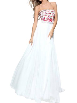 Sherri Hill Chiffon A-Line Prom Dress In Ivory