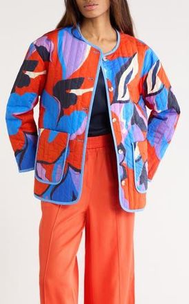 FRNCH Annae Woven Blouson Jacket in Moving Flowers at Nordstrom Rack, Size X-Small