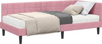 vidaXL Estructura De Cama Esquina Con Colch&oacute;n 2 Uds. Rosa 100 X 200 Cm Vidaxl
