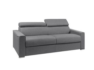 VENTE-UNIQUE.COM Sof&aacute; cama poli&eacute;ster 4 plazas gris 216x223cm