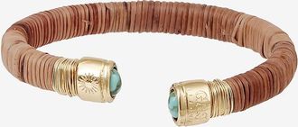 Gas Bijoux Goldener mit Weide umwickelter Armreif Sarina