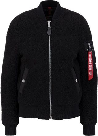 Alpha Industries Alpha Industries Womens MA-1 VF Vintage Fit Teddy Bomber Jacket Women - Black - Size X-Large