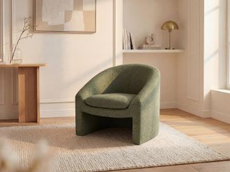 Vente-Unique Poltrona in Tessuto Verde - OSSANA