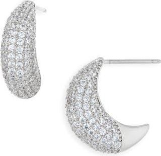 Nadri Alma J Hoop Earrings in Rhodium at Nordstrom Rack