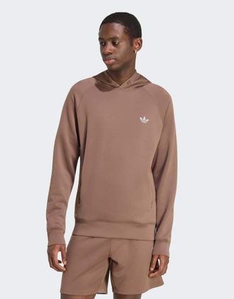 adidas Originals Trefoil Essentials Spacer - Felpa con cappuccio marrone