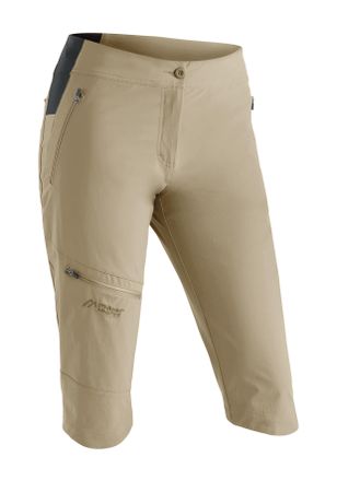 Maier Sports Outdoorhose MAIER SPORTS Inara slim Capri Vario, Damen, Gr. 34, Normalgr&ouml;ssen, beige (dunkelbeige), 90% Polyamid, 10% Elasthan, Hosen Outdoorhose, Dam