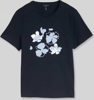 Tom Tailor Regular Fit T-Shirt aus reiner Baumwolle mit Motiv-Print in Dunkelblau, Gr&ouml;&szlig;e XXXL