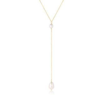 Set & Stones Penny Pearl Lariat Necklace in Gold at Nordstrom, Size 16