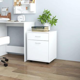 vidaXL Vidaxl - Mobiletto con Rotelle Bianco 45x38x54cm in Legno Ingegnerizzato
