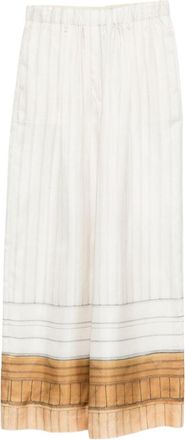 Alysi Wide Leg Pinstripes Silk Pants
