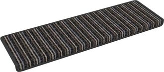 vidaXL Alfombras Autoadhesivas Para Escaleras Rayado 15 Pcs Antracita Vidaxl