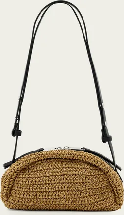 AllSaints Rosalie Arc Raffia Crossbody Bag