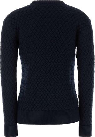 Bottega Veneta Womens Navy Blue Wool Sweater Exterior: Maglieria