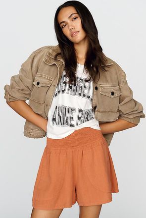 Pilcro Reese Linen Blend Smocked Pull-On Shorts