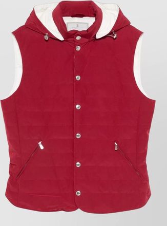 Brunello Cucinelli hooded down gilet sleeveless quilted design