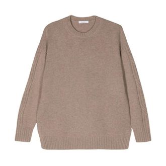 Max Mara Amandelbeige Kasjmier Trui met Ronde Hals - Dames - Ronde hals truien - Beige - M - Kasjmier - Truien & Vesten