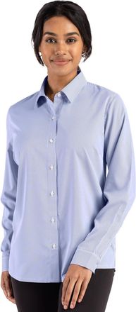 Cutter & Buck Skyline Epic Confidence Recycled Pinstripe Womens Long Sleeve Dress Shirt
