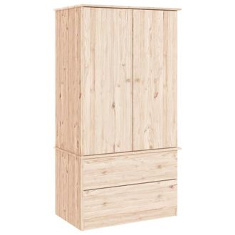 Berkfield Home Wardrobe ALTA 90x55x170 cm Solid Wood Pine in Light Tan | Size: 90 x 55 x 170 cm