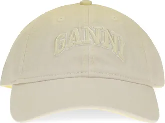 Ganni Womens Baseball Cap Lemon Meringue Cotton Hat