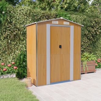 vidaXL Cobertizo Jard&iacute;n Acero Galvanizado Marr&oacute;n Claro 192x108x223 Cm Vidaxl