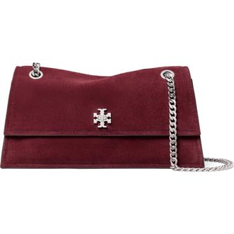 Tory Burch Kira Turnlock Suede Convertible Shoulder Bag in Merlot at Nordstrom