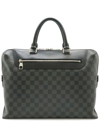 Louis Vuitton Black Coated/Waterproof Canvas Porte-Documents Briefcase (Authentic Pre-Loved)