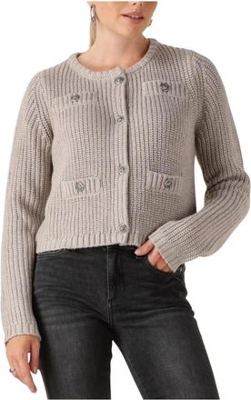 Liu Jo Open Gebreid Vest Beige - Dames - Vesten - Beige - S - Truien & Vesten