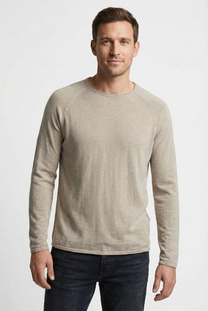 Jack & Jones Plus Size Rundhalspullover JJBREEZE KNIT CREW NECK PLS, Herren, Gr. 4XL, string, Strick, Obermaterial: 100% Baumwolle, JACK & JONES PLUSSIZE, unifarben, regular
