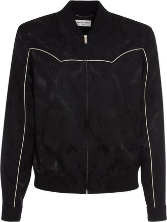 Saint Laurent Bomberjack met paisley-print - Zwart