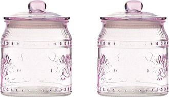 10 Strawberry Street Set Of 2 Wentworth Glass Canisters