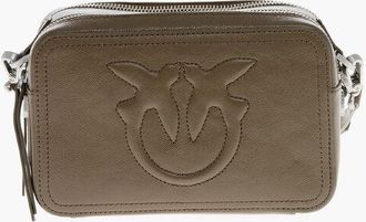 Pinko Leather SCRICCIOLO Camera Bag with Ton On Ton Logo size Unica