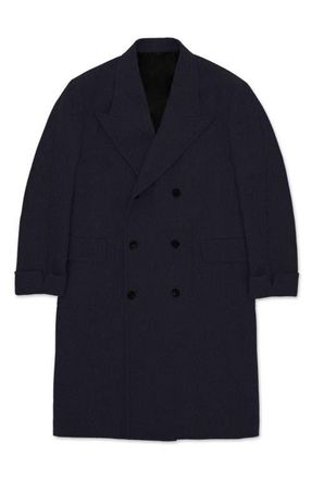 Fortela Double Breasted Wool Coat in Blue at Nordstrom, Size 52 Eu