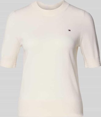 Tommy Hilfiger Regular Fit Strickpullover aus Baumwoll-Mix in Ecru, Gr&ouml;&szlig;e XL