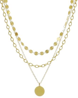 Adornia Adornia 14K Plated 3-Layer Toggle & Confetti Necklace