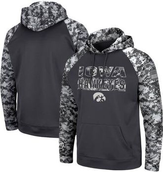 Colosseum Mens Colosseum Charcoal Iowa Hawkeyes OHT Military Appreciation Digital Camo Pullover Hoodie at Nordstrom, Size Medium