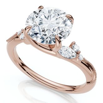Pompeii3 Certified 2.10Ct Camellia Diamond Engagement Ring 14k Gold or Platinum Lab Grown
